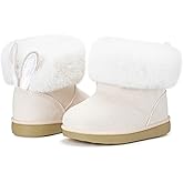 KVbabby Girls Winter Boots Toddler Snow Boots Kids Warm Shoes Fur Lined Fashion Ankle booties Non-Slip