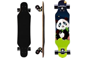 ASKTOM Mini Cruiser Longboard, 31 Inch Small Size Wide Wheel Skateboard, Beginner Stable & Easy-to-Control Skateboard, Suitable for Park & Street Riding, Unique Flame Pattern