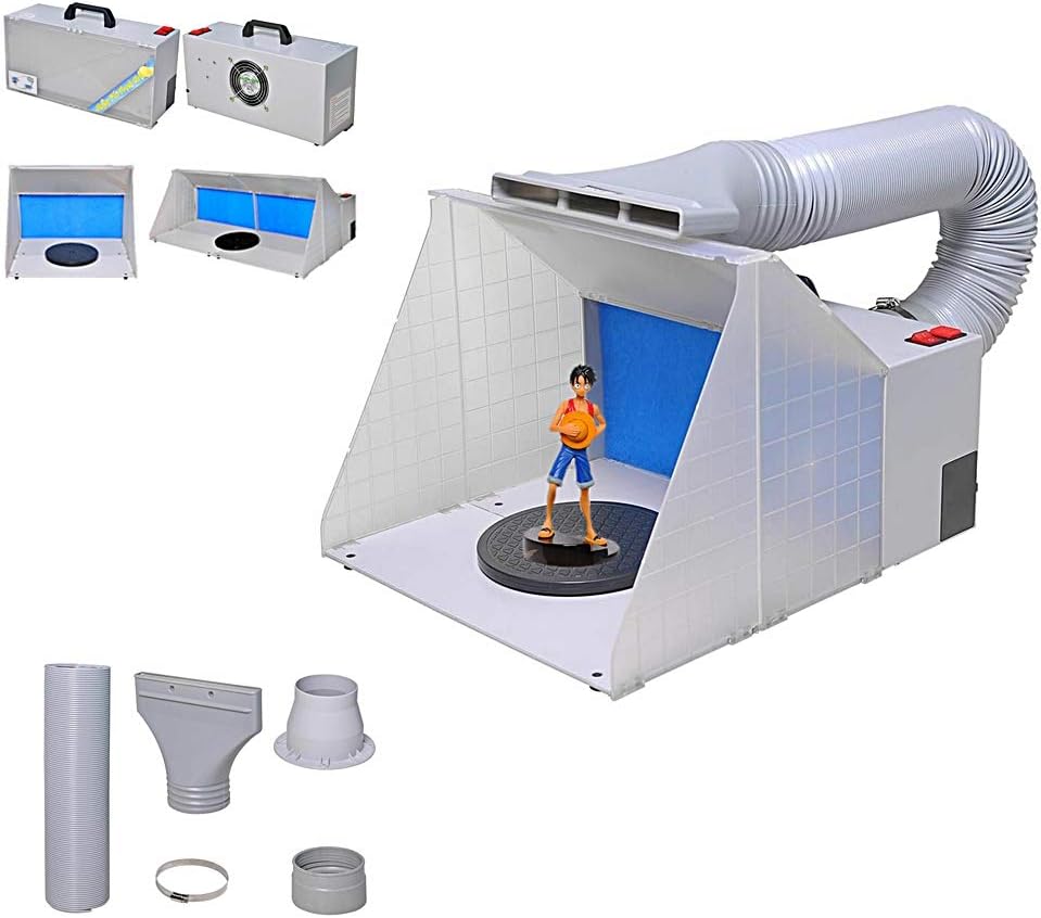 Model Toy Spray Booth Kit Portable Hobby Airbrush Paint Exhaust Filter Extractor Set Model Arts Painting Drawing Blow Color Fix Workshop Repair Occupation Service Maintenance Hand Tools Home School