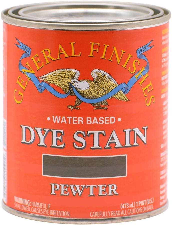 General Finishes Water Based Dye, 1 Pint, Pewter