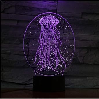 La Vie Marine 3d Led Night Light Sleep Light Jellyfish Table Lampe