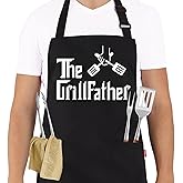ALIPOBO Grill Aprons for Men Dad - The Grill father Apron - Funny Chef Cooking Grilling BBQ Apron with 2 Pockets - Birthday Fathers Day Christmas Gifts for Dad