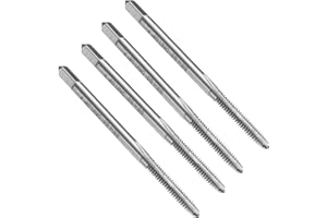 uxcell 4pcs Straight Flute Thread Tap, 4-40 UNC Screw Threading Tapping Tool Thread Milling Machine Taps, High-Speed Steel 65