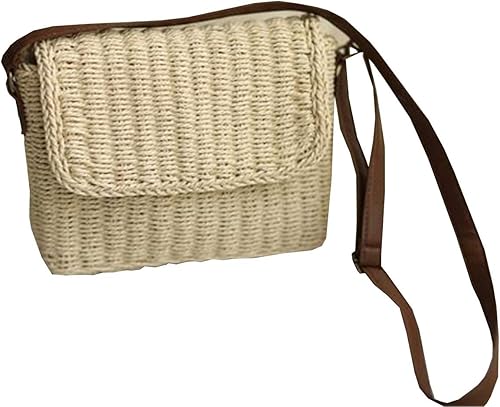 Amazon ジャンーウェ レディース バック ミニかごバッグ ショルダーバッグ 斜め掛け 編み 小物 軽量 可愛い 小さめ ビーチ アプリコット Jiangwei ジャンーウェ カゴバッグ