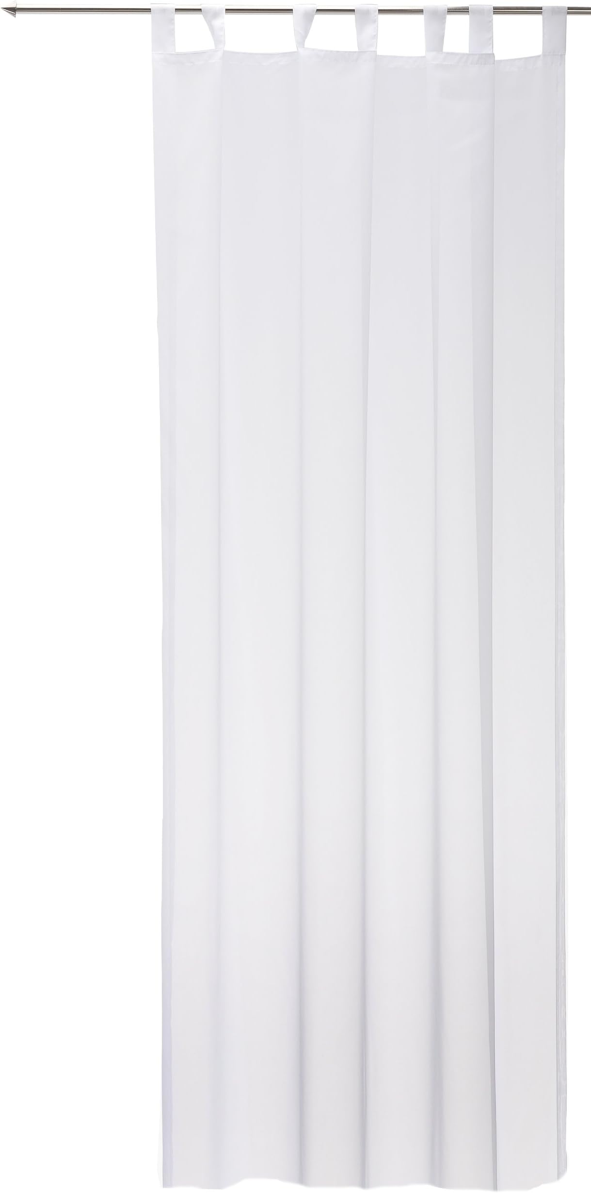 Voile decorative, transparent curtain Skylight, white, curling ribbon or loops, 1426, Fabric, Schlaufen, 140 x 245 cm