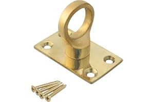 StylentDecor Rope End Eye Plate | Easy to Install | Weather Proof, Anti-Rust, Rope Rail Support, Heavy Duty | Decks or Docks | Stair Rope End Eye Plate | Handrails (1.5 inch, Brass) 1 pc