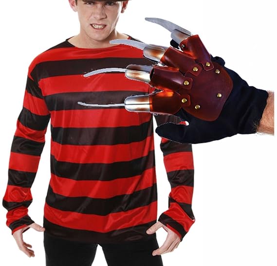 Kostüm Freddy Krueger, Pullover und Handschuhe Halloween Fancy Dress, Mehrfarbig - Mehrfarbig, Jumper only