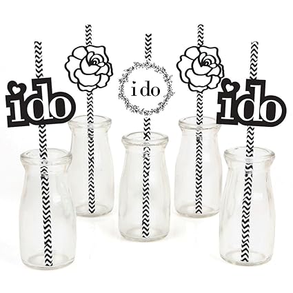 Amazon Com I Do Paper Straw Decor Wedding Striped Decorative
