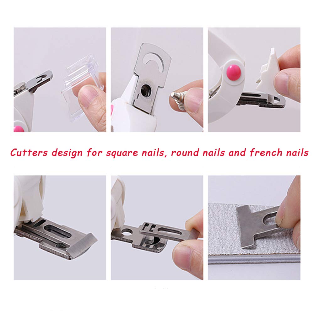 Gofypel Nail Clipper Acrylic Nail Cutter Stainless Steel Nail Tips with 1 Nail Polish Carving Pen for Gel False Nails Trimmer Nail Art Manicure Tools: Beauty