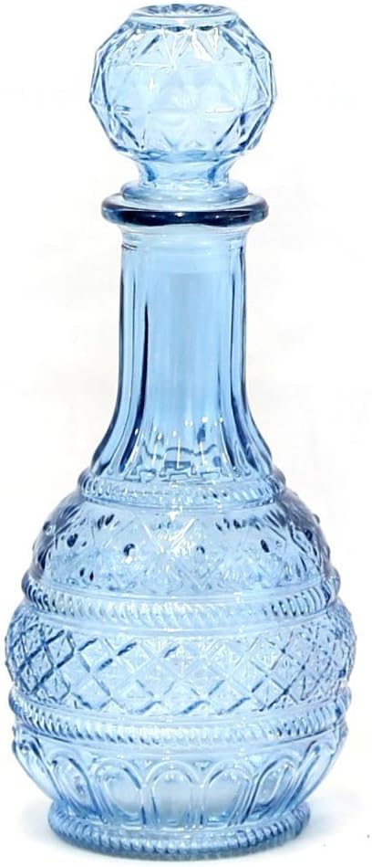 Blue Ornamental Glass Decanter - Set Of 3