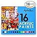 Artellius Acrylic Paint SET (16 INDIVIDUAL COLORS) - Non Toxic Formula - Great for Kids, Beginners, & Professional Painters - Paints on Canvas, Nail Art, Ceramics, Fabric, Clay, & More!