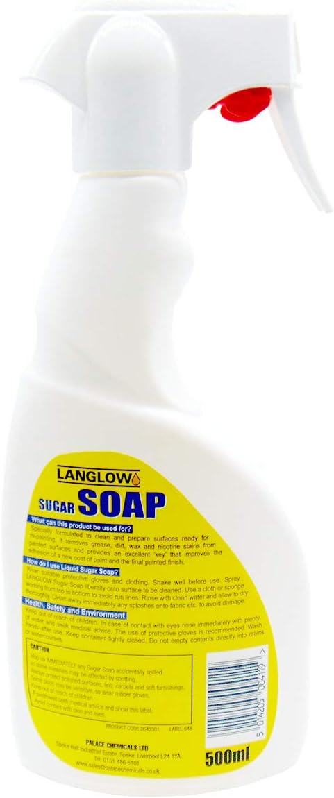 Langlow Sugar Soap Spray 500ml - Ready to Use Wall Cleaner & Degreaser for Paint Preparation, 500 ml (Pack of 1) - Image 3