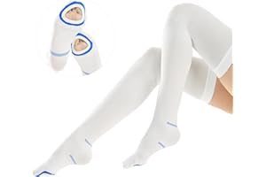 EVOPLECI Anti Embolism Compression Stockings for Women and Men Thigh High Unisex Ted Hose Socks 15-20 mmhg Moderate Level With Inspect Toe Hole