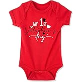 cheerilulu My 1st Valentine Day Newborn Baby Boys Bodysuits Girls Unisex Cute Funny Infant Romper 0-6 months