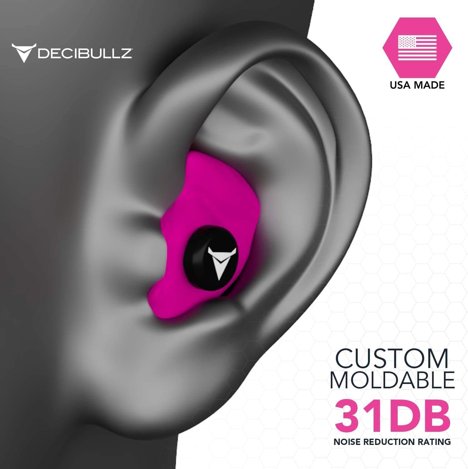 Custom Molded Earplugs, 31dB Highest NRR, Comfortable Hearing Protection for Shooting Travel, Swimming, Work and Concerts (Pink) - Image 5