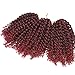 BeautyGrace Pack of 3 Marlybob Crochet Braids Hair Ombre Afro Kinky Curly Braiding Hair Extensions for Girl Women(8