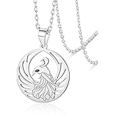 VASSAGO Phoenix Necklace for Women Stainless Steel Fire Bird Pendant Necklace Trendy Symbol of Luck and Renewal Jewelry Birthday Gifts