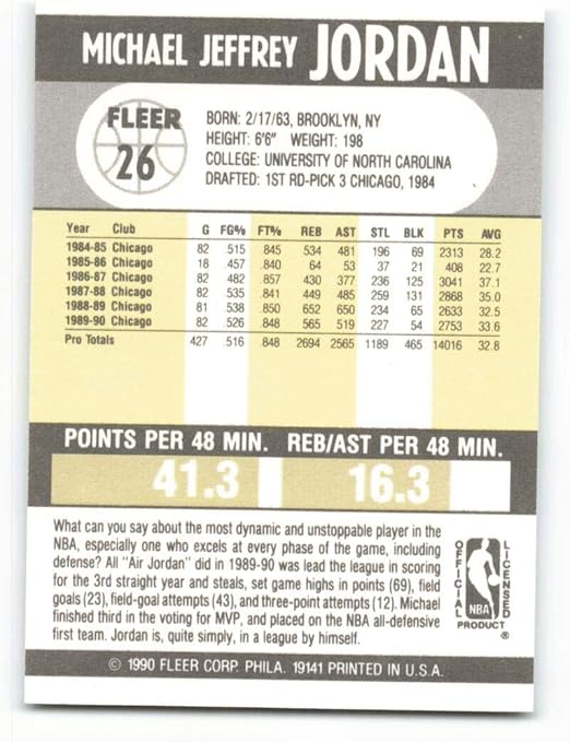 fleer 90 michael jordan 26