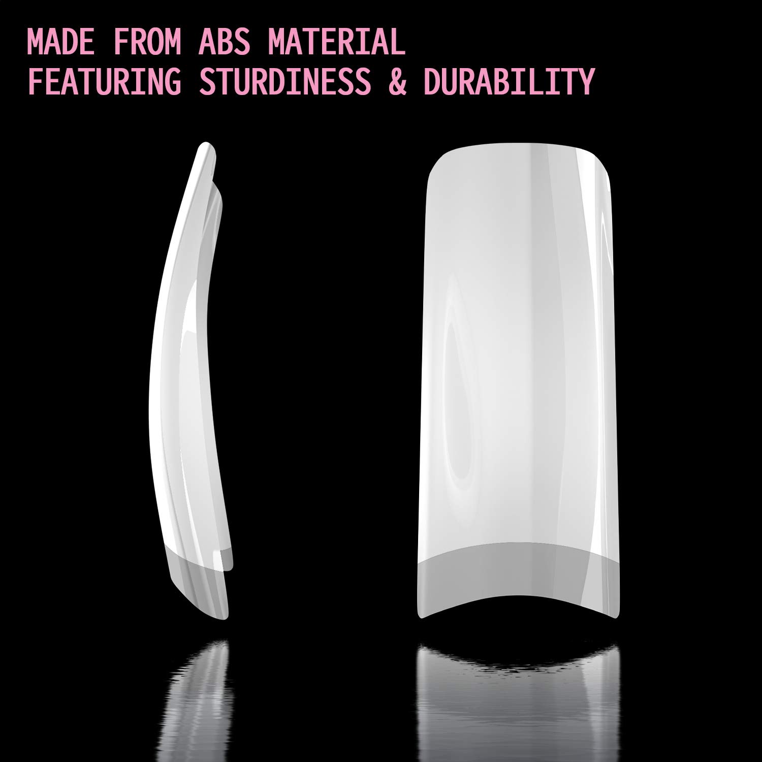 Acrylic Nail Tips 500pcs, French Fake Nails Natural False Nail Tips with Nail Clipper and Storage Case for Nail Art Salon and Home DIY (10 Sizes) - Image 3