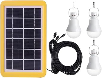 Saiko 3w 6v Solar Power Lights 3pcs Led Bulb With Portable Panel Lamp And Cables Outdoor Solar Lighting System Kit For Indoor Outdoor Shed Balcony Corridor Eaves Amazon Co Uk Lighting