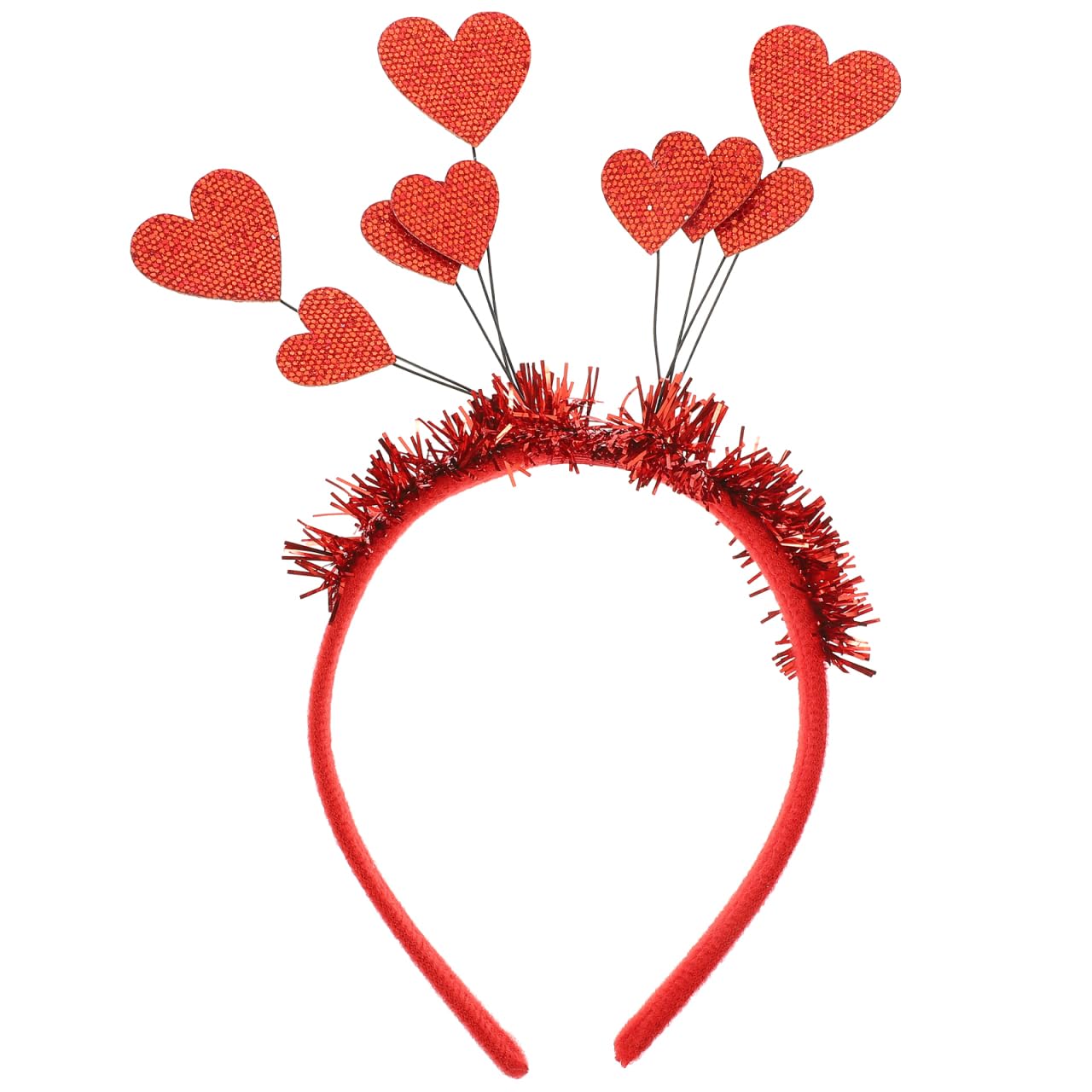 FRCOLOR Sequin Red Sequin Heart Headband Holiday Party Headpieces Festival Hair Accessoires for Women Girls