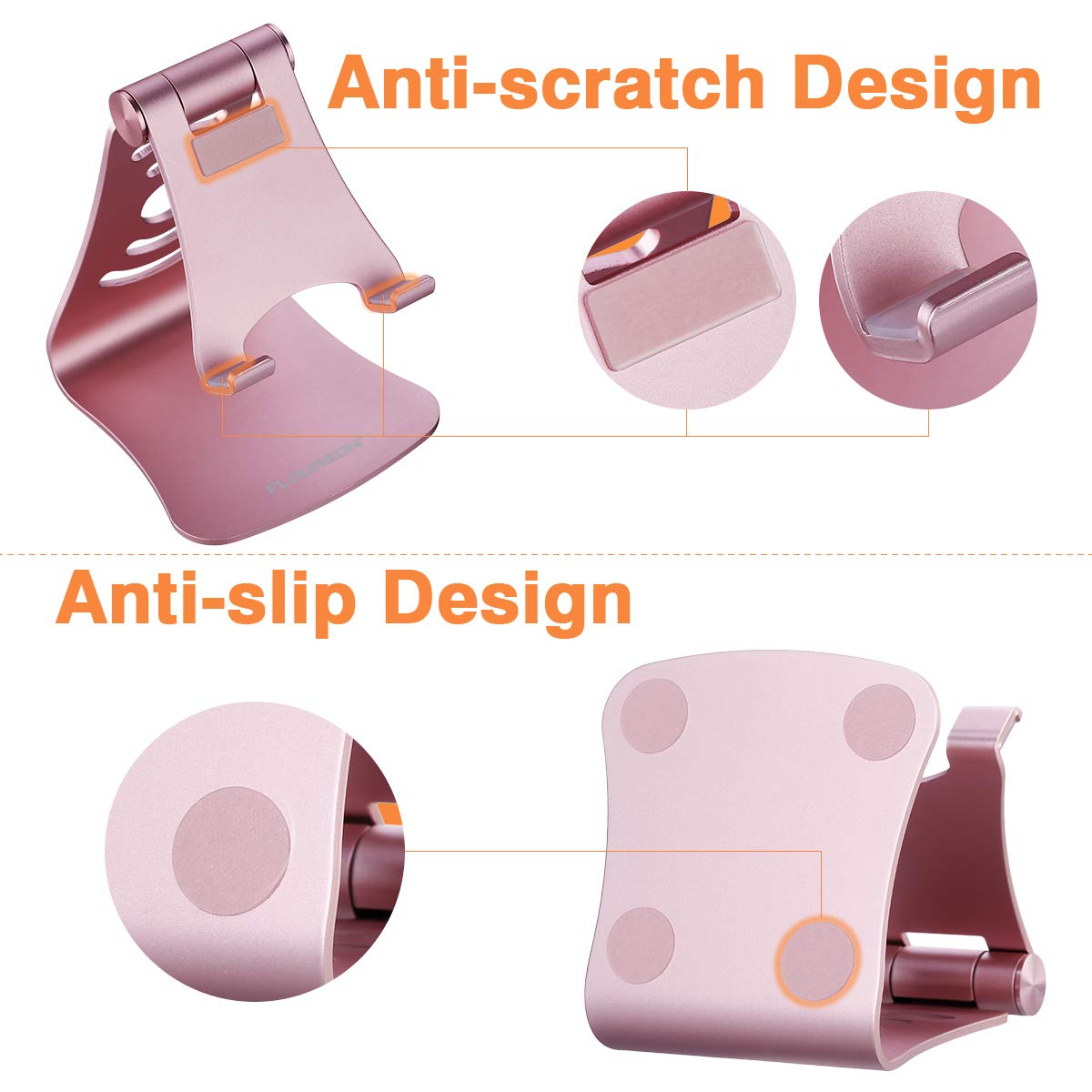 FLOUREON Handy Ständer Smartphone Halterung Handyhalter Tablet Stand für iPhone iPad Samsung Huawei Kindle und alle andere Tableten Handys Rosa Gold