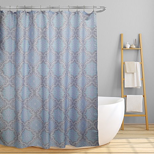 Linen Store Shower Curtain for Bathroom Printed Durable Fabric Canvas Shower Tub Decor, Wateresistant Curtains, 70"x70" Lexi, Contemporary Geometric Inspired Design