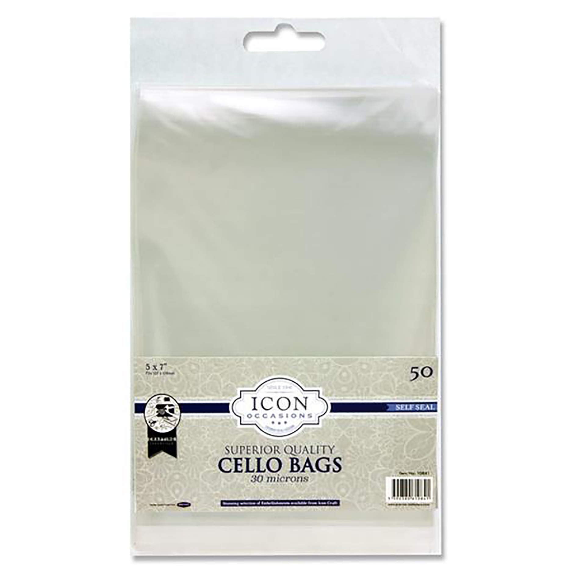 Premier Stationery Icon Self Seal Cello Bags. 5 x 7. Pack of 50