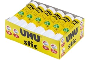 UHU Stic, All Purpose Glue Stick, Washable, Permanent, for School, Crafts, Scrapbooking, Pack of 12 Large .74 oz Sticks, 99649-21gr