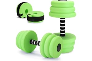 CARPERIPHER Water Aerobics Set for Aquatic Exercise, Pool Fitness Equipment Foam Water Dumbbell Set, New Upgrade Aquatic Dumbbells and Foam Swim Aquatic Cuffs, Water Workout Fitness Tool