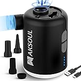 AKSOUL Portable Air Pump for Inflatables: Electric Pumps for Air Mattress Air Bed Pool Floats Raft (Basic & Tiny & Upgraded)