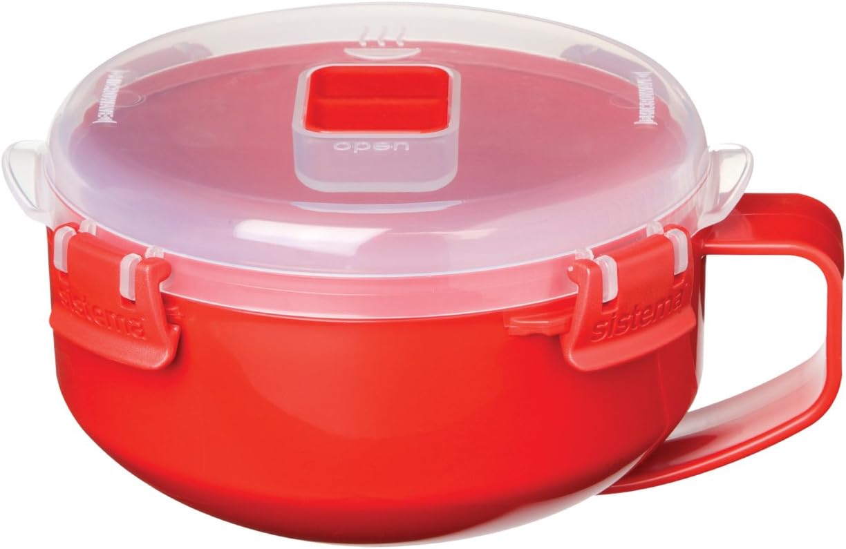  | Sistema Microwave Collection Breakfast Bowl, 28.7oz./850ml, Red: Bowls