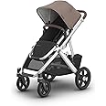 UPPAbaby Vista V3 Stroller - Full-Size Single-to-Double Stroller System - Toddler Seat, Bug Shield, Rain Shield, and Storage Bag Included - Theo (Dark Taupe/Silver Frame/Chestnut Leather)