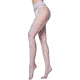 LABELLA Fishnet Rose Lace Tights，Sexy Floral pattern tights Pertfect For Party,Date,Daily Wear