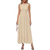 KIRUNDO Summer Semi Formal Wedding Guest Sleeveless Maxi Dress for Women 2026 Elegant Boat Neck Flowy A line Long Sundress