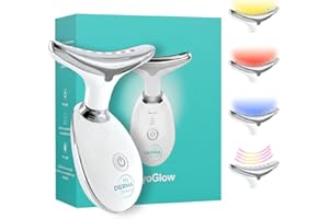 MY DERMA DREAM MyoGlow by MDD | Neck, Face, Arms, and Legs Skin Tightening and Lifting Lymphatic Drainage Massager Tool | Uses LED Light, Sonic Vibration, Thermal Activation