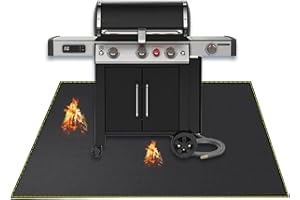 VCHOMY Under Grill Mat for Outdoor Grill Deck Patio Protector,60x40 Inch Large Silicone Fireproof Waterproof Oil-Proof Fire P