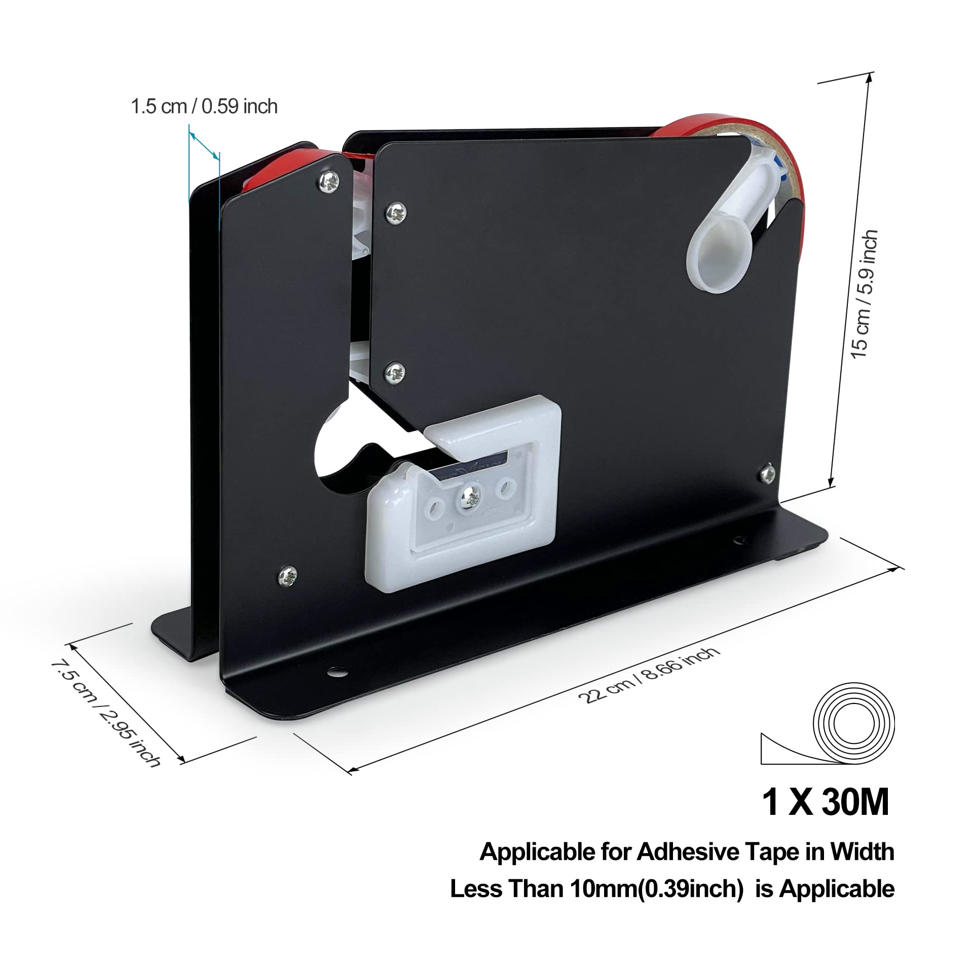 Steel Tape Bag Sealer Machine with Trimmer Blade, Heavy Duty Metal Produce Bag Sealing Taper Dispenser, Ideal for Ground Meat Packaging System