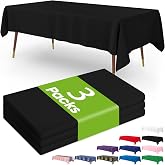 Pureegg Plastic Table Cloth Disposable 54x108 Black 3Pack | Leakproof &amp; Sturdy, Rectangular Table Cloth, Table Cover for Parties, Picnic, Graduation Party, Class of 2026
