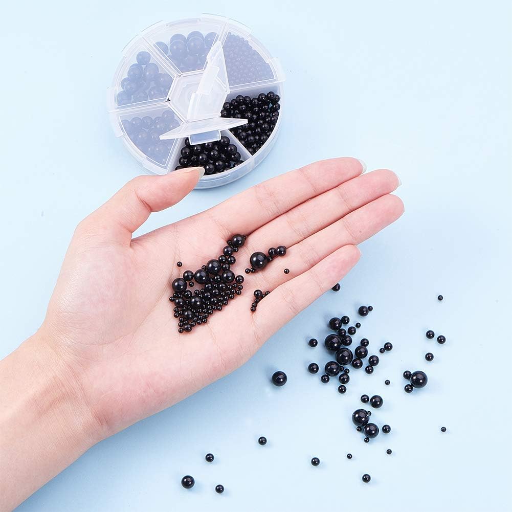 PandaHall Elite About 1113 pcs 6 Sizes No Holes/Undrilled Imitated Round Acrylic Pearl Beads for Vase Fillers Wedding, Party - Image 4