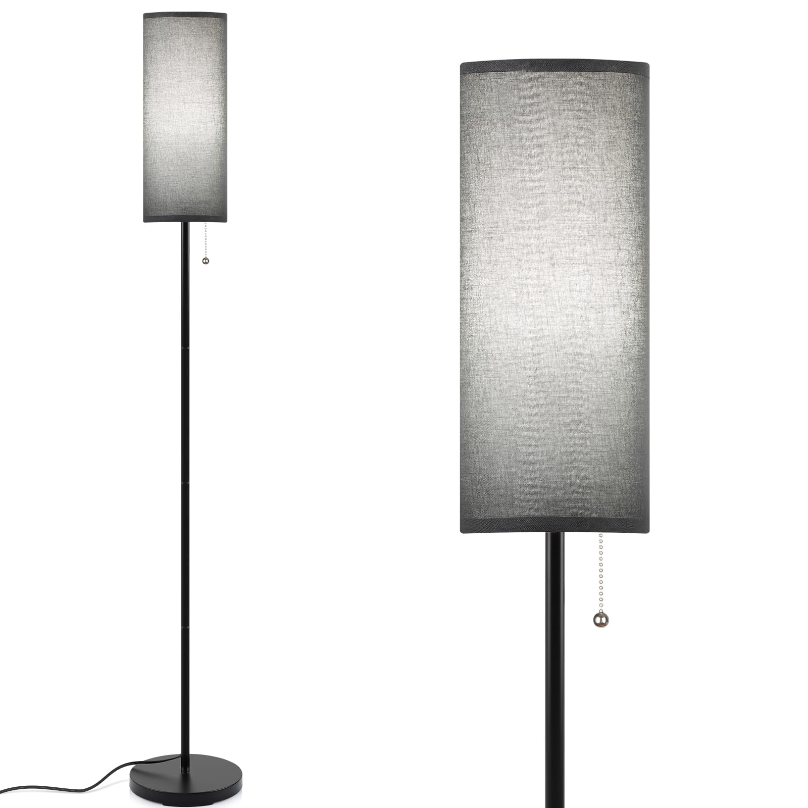 Photo 1 of Coucrek Floor Lamp for Living Room, 3 Color Temperature Modern Standing Lamps, Minimalist Floor Lights for Bedroom, Office, Reading,Black
