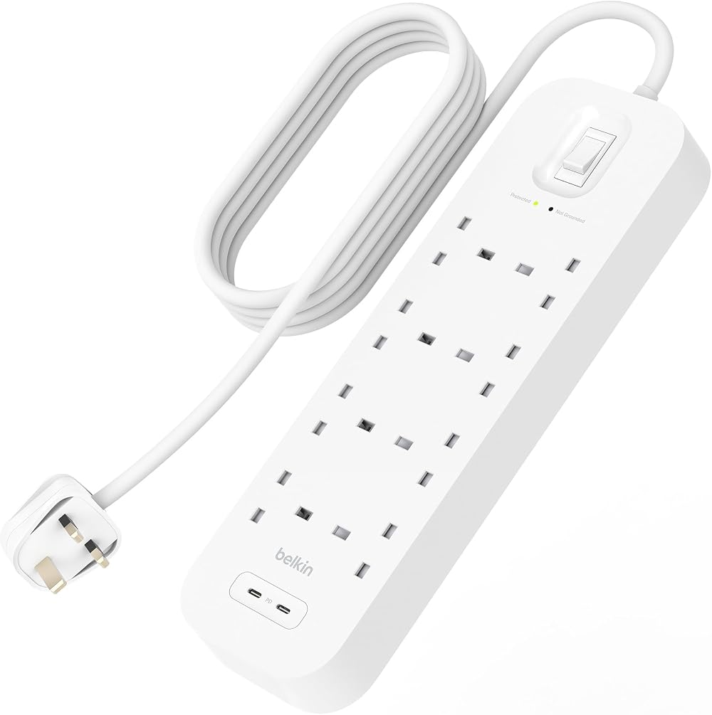 Belkin 8-Outlet Surge Protector Power Strip with 2 USB-C PD Ports