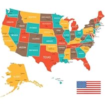 Mapa De Estados Unidos Con Capitales Usa Blaue Low Poly Karte Mit