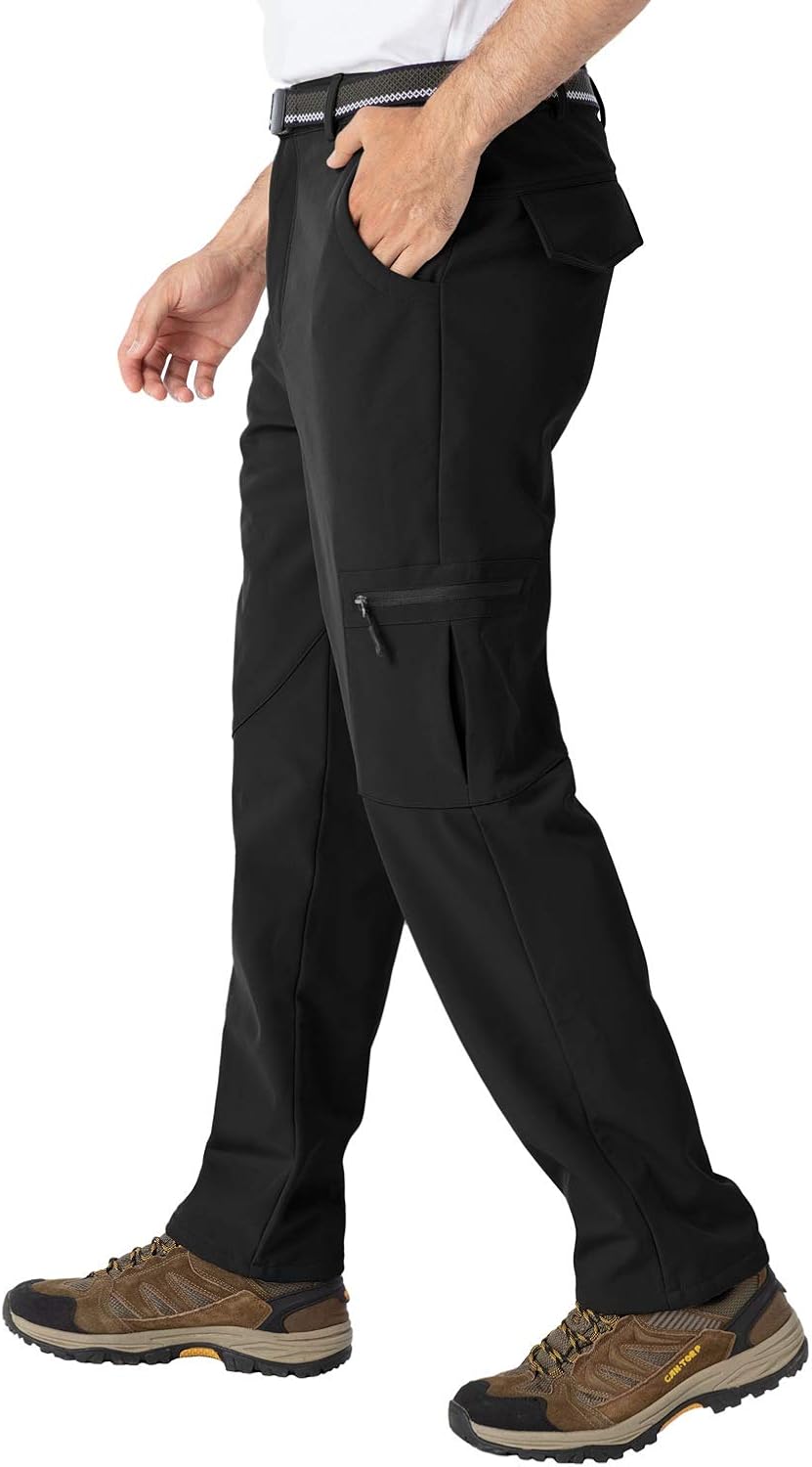 Rdruko Men's Snow Ski Outdoor Waterproof Windproof Hiking Snowboard Fleece Cargo Work Pants 6 Pockets: Clothing