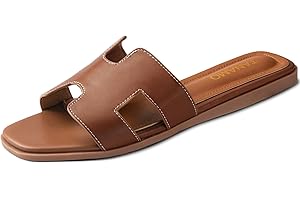 Tanamo Womens Sandals Slip on Fashion Slides Sandals Women Dressy Summer Flat Sandals Square Open Toe Casual Beach