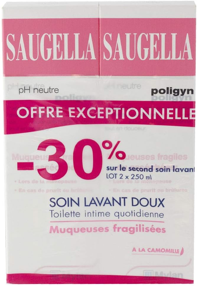 Saugella Poligyn Intimate Cleansing Care 2 x 250ml, 250 ml (Pack of 2)