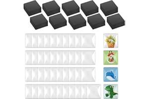 FUCEURY 90 Pieces Glass Ceramic Magnets, 1Inch Glass Cabochons and Magnets Clear Glass Fridge Refrigerator Magnets for Craft (Square)