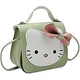 Toddlers Kids Purse Cute Cartoon Bowknot Cat Crossbody Bag Little Girls Small Leather Shoulder Bag Tote Handbag