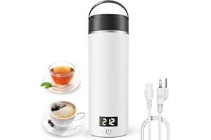 AIRMSEN Travel Electric Kettle with 6 Temperature Control, 4 Keep-Warm Modes - 500ml Portable Water Boiler Built-in 316 Stainless Steel - Mini Hot Water Kettle for Tea, Milk, Coffee - White