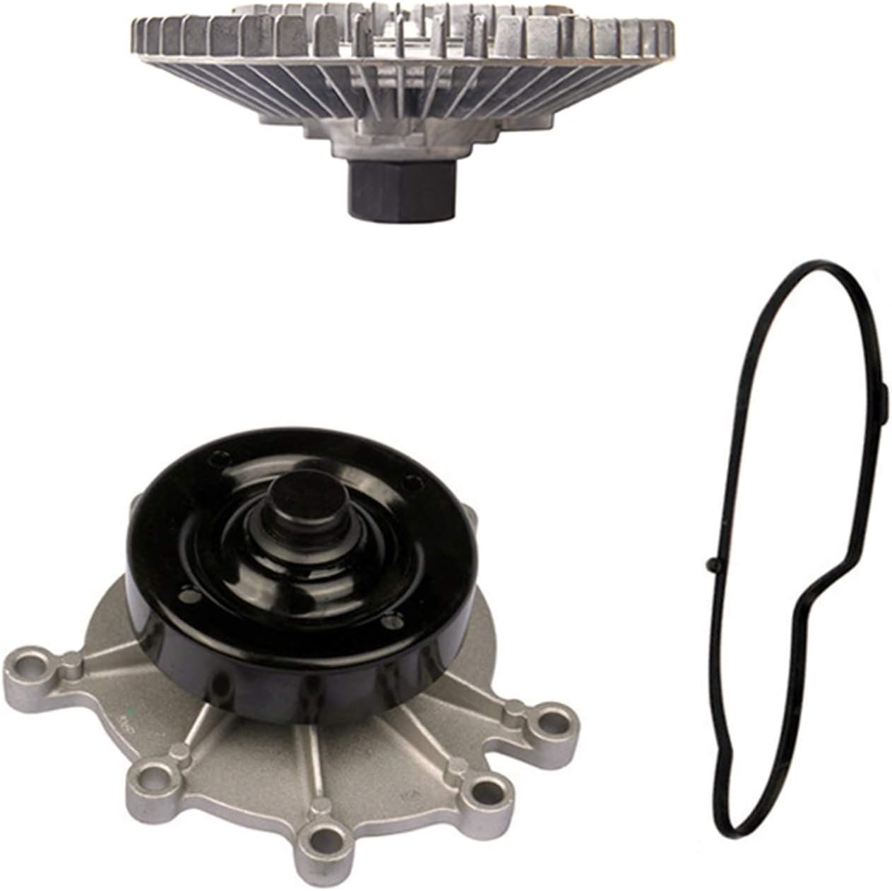 CAROCK Water Pump with Fan Clutch Kit Compatible with 2005-2012 Jeep Grand Cherokee 3.7L / 4.7L(AW7163 2736 Replaces#)